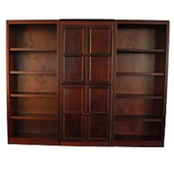 Concepts In Wood WKT3072-C 3-Piece Wall and Storage System; Cherry Finish 15 Shelves WKT3072-C - main
